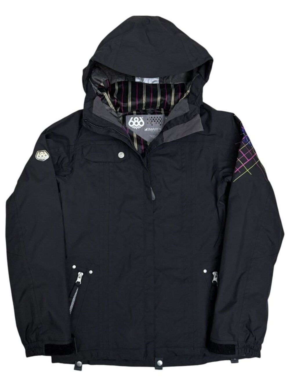 686 SMARTY JACKET Waterproof Snowboard Ski Black Parka Coat Women XS Retail $300